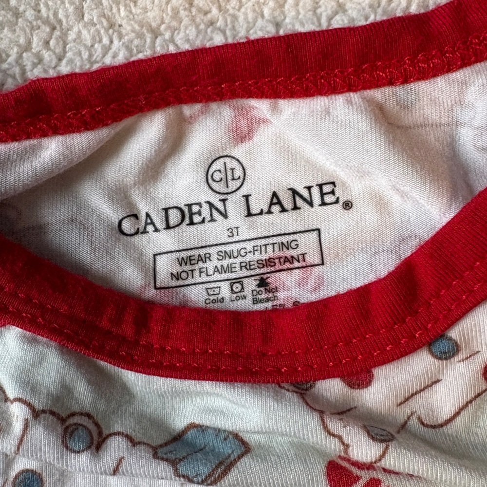 Caden Lane Christmas Tree Pajama Set, Bamboo Viscose, Sz 3T - Picture 3 of 6
